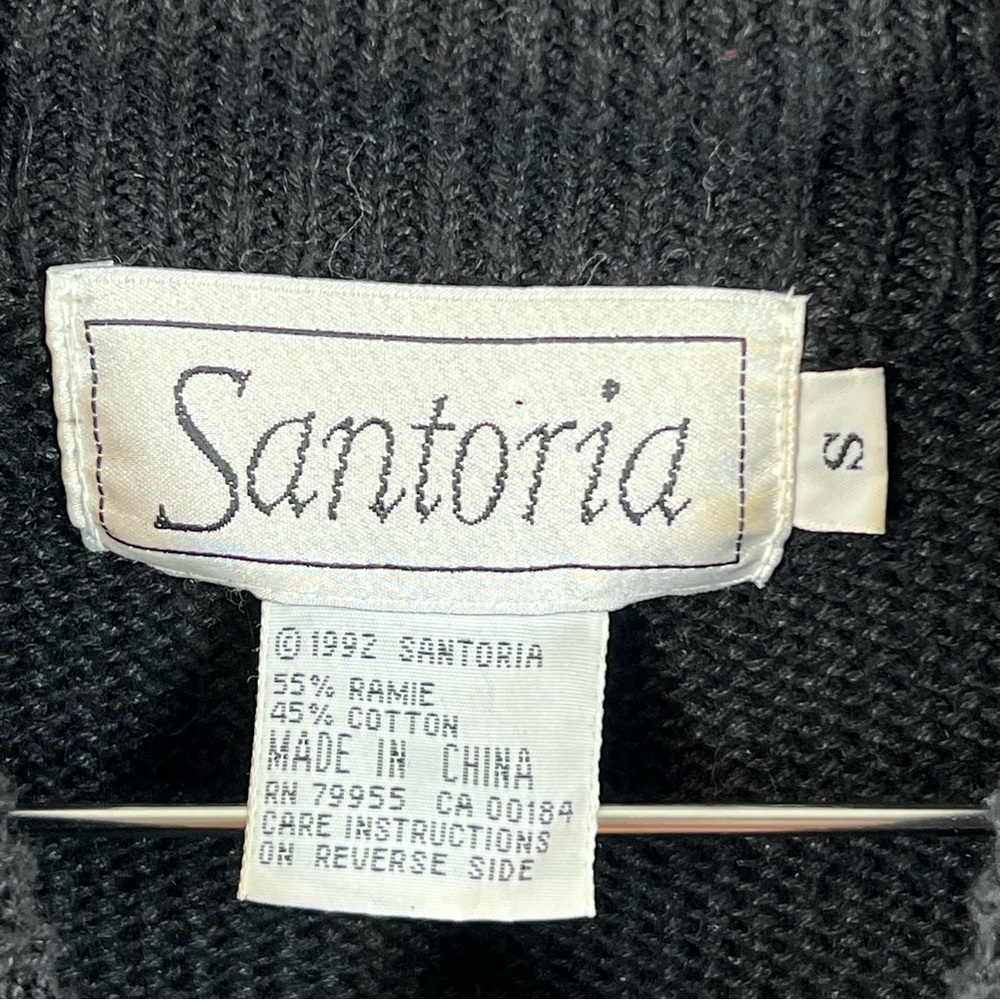 Vintage Santoria Geometric Multi Colored Rhinestone Beaded Pullover Sweater - Picture 3 of 6